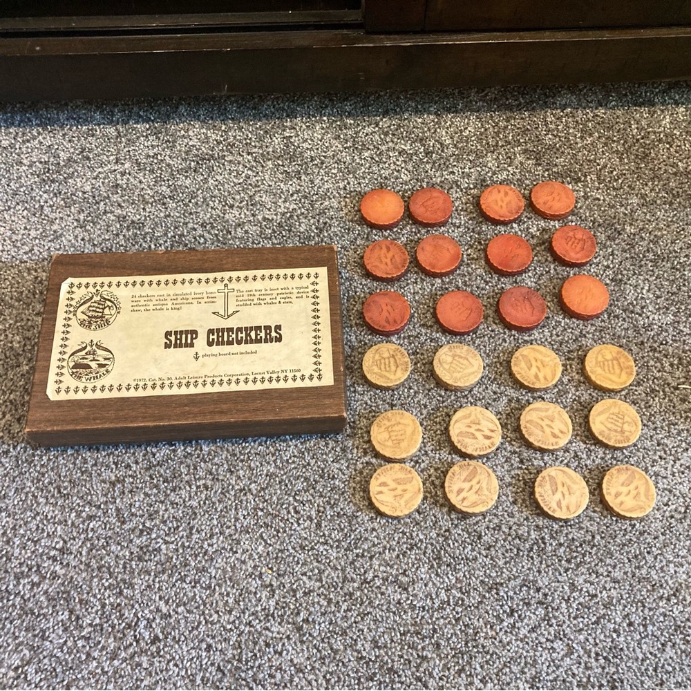 Vintage Adult Leisure Products Corp. SHIP CHECKERS - 1972- Nautical Americana